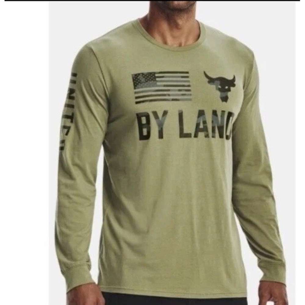 Under Armour Project Rock Mens Small By Land Veterans Day Long Sleeve Shirt